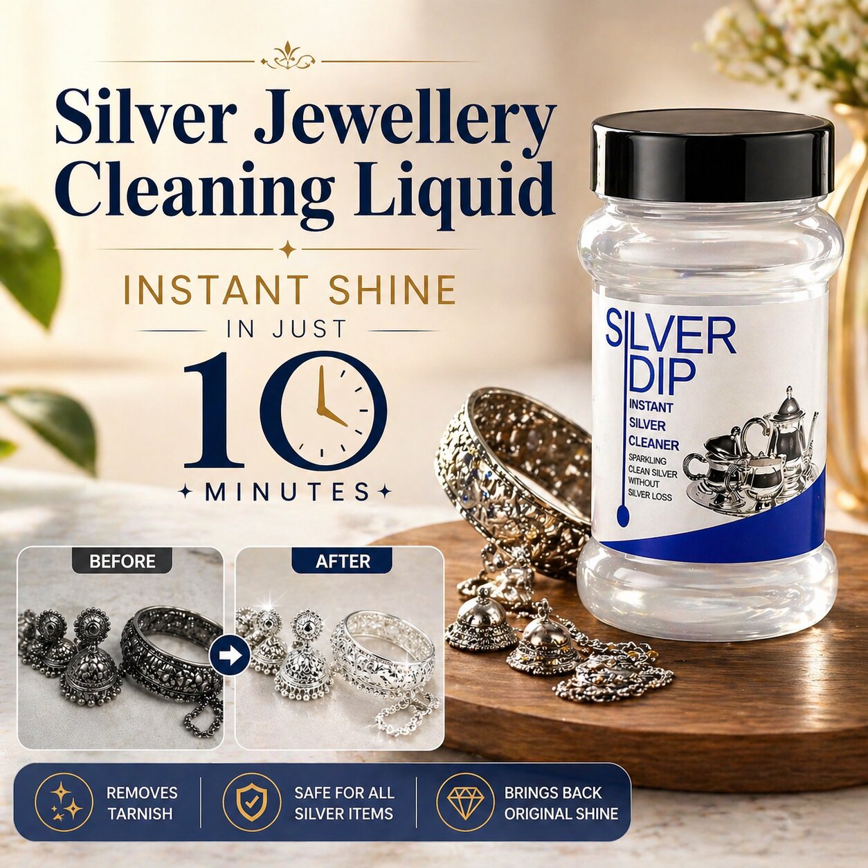 (Pack Of 2) Instant Silver Cleaning & Shining Liquid