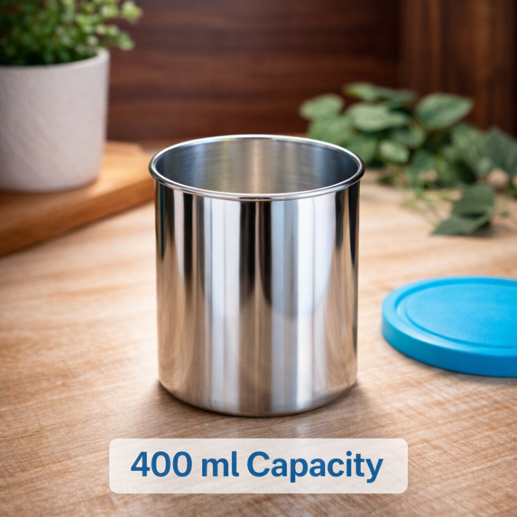 Stainless Steel Glass With Lid | 400 ML | Rust-Free & Leak-Proof