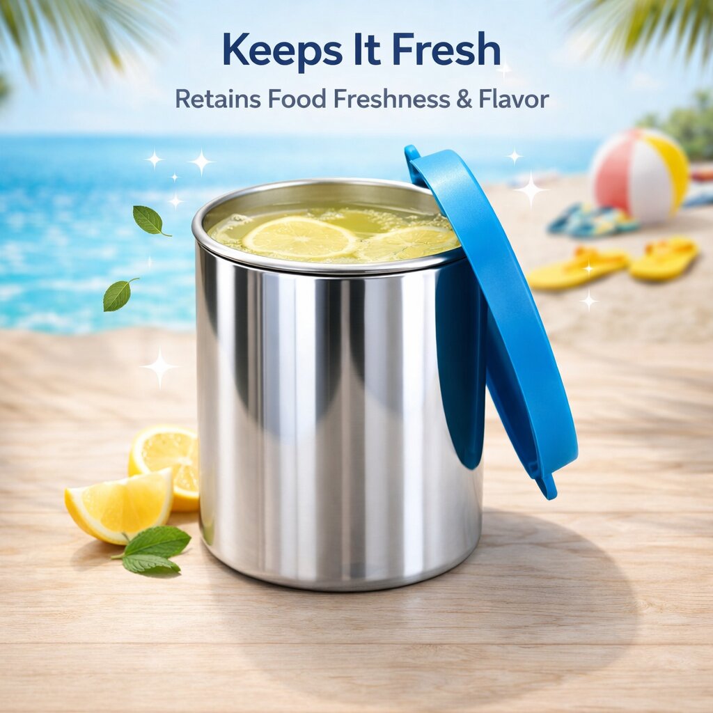 Stainless Steel Glass With Lid | 400 ML | Rust-Free & Leak-Proof