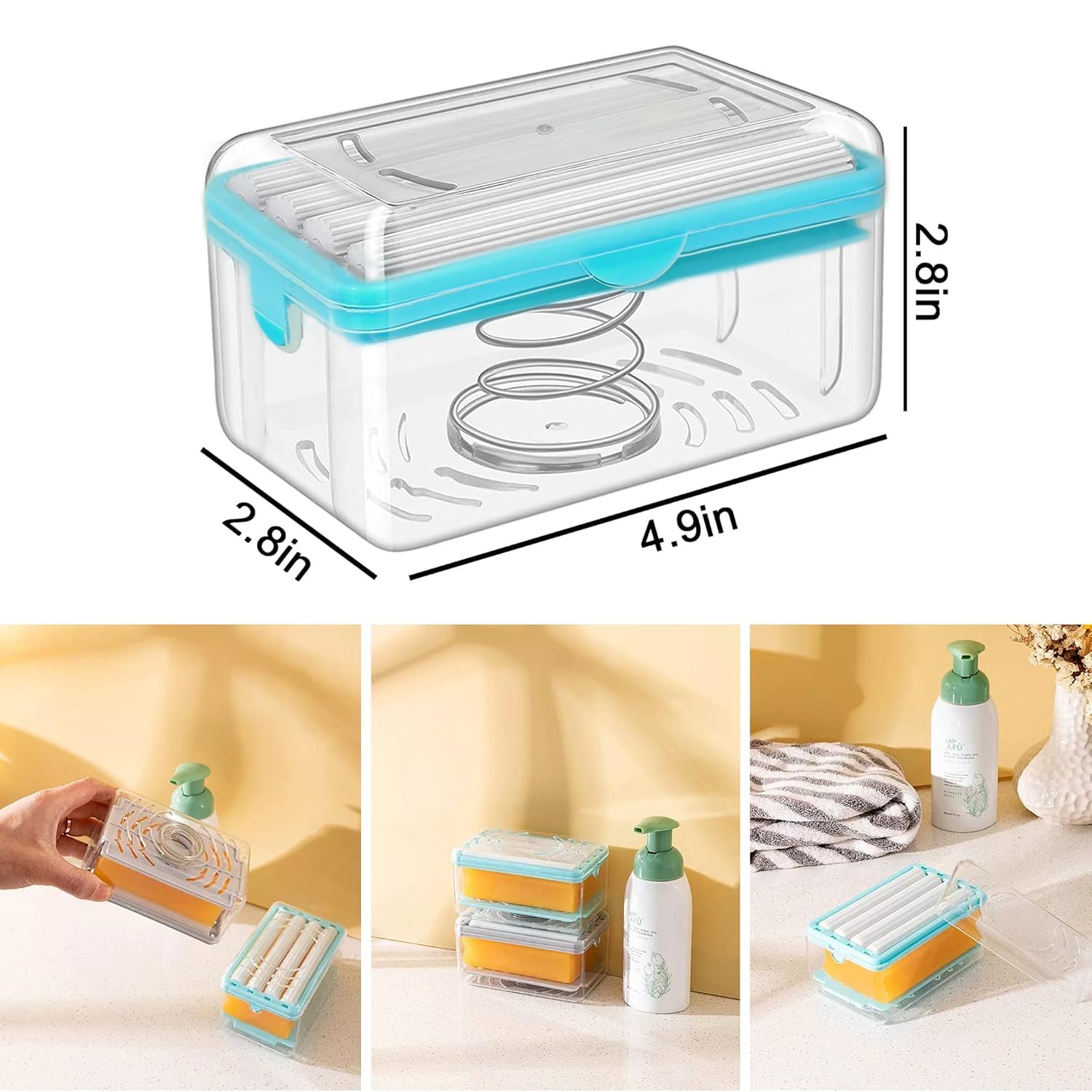 (Pack Of 2) Laundry Rolling Soap Bar Dispenser