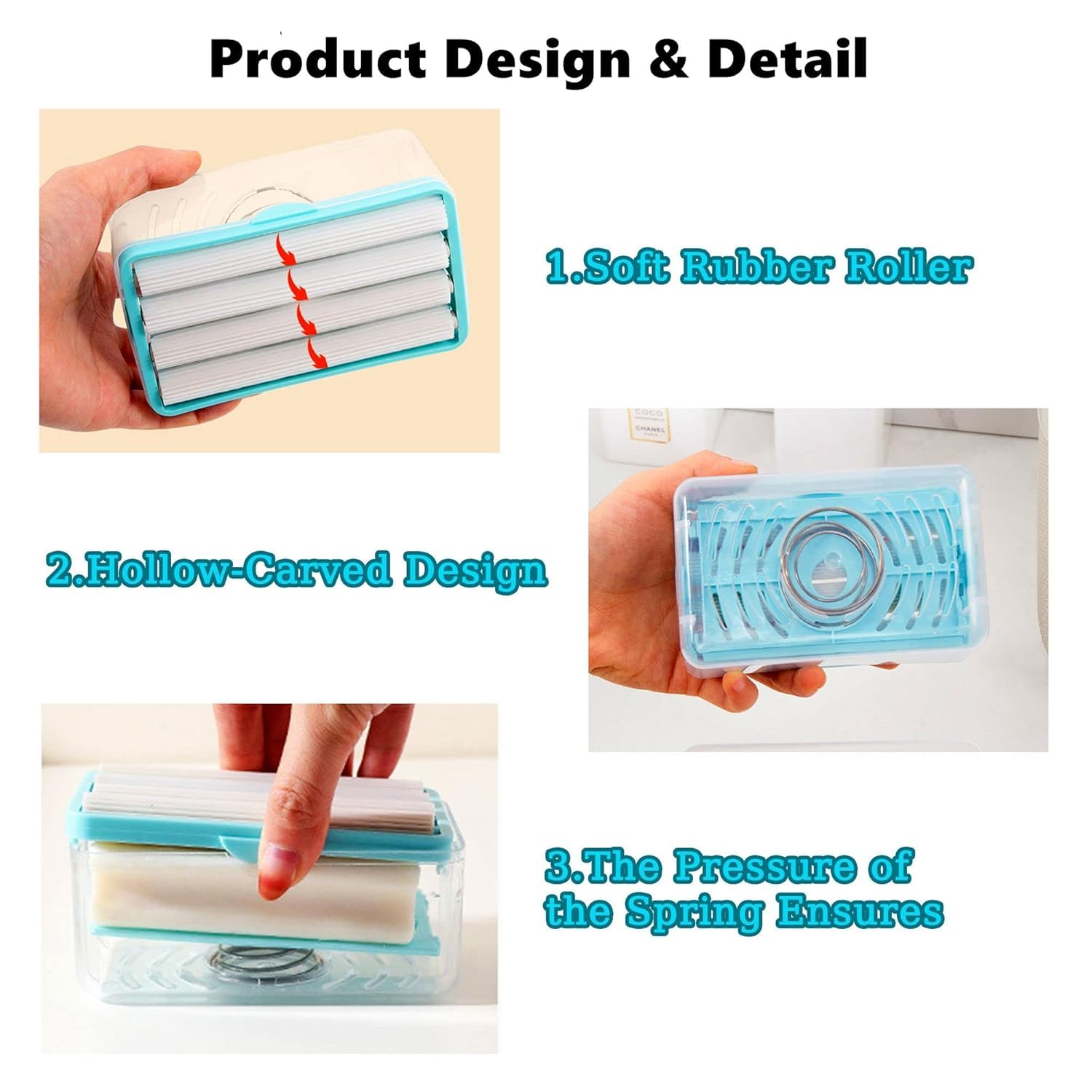 (Pack Of 2) Laundry Rolling Soap Bar Dispenser