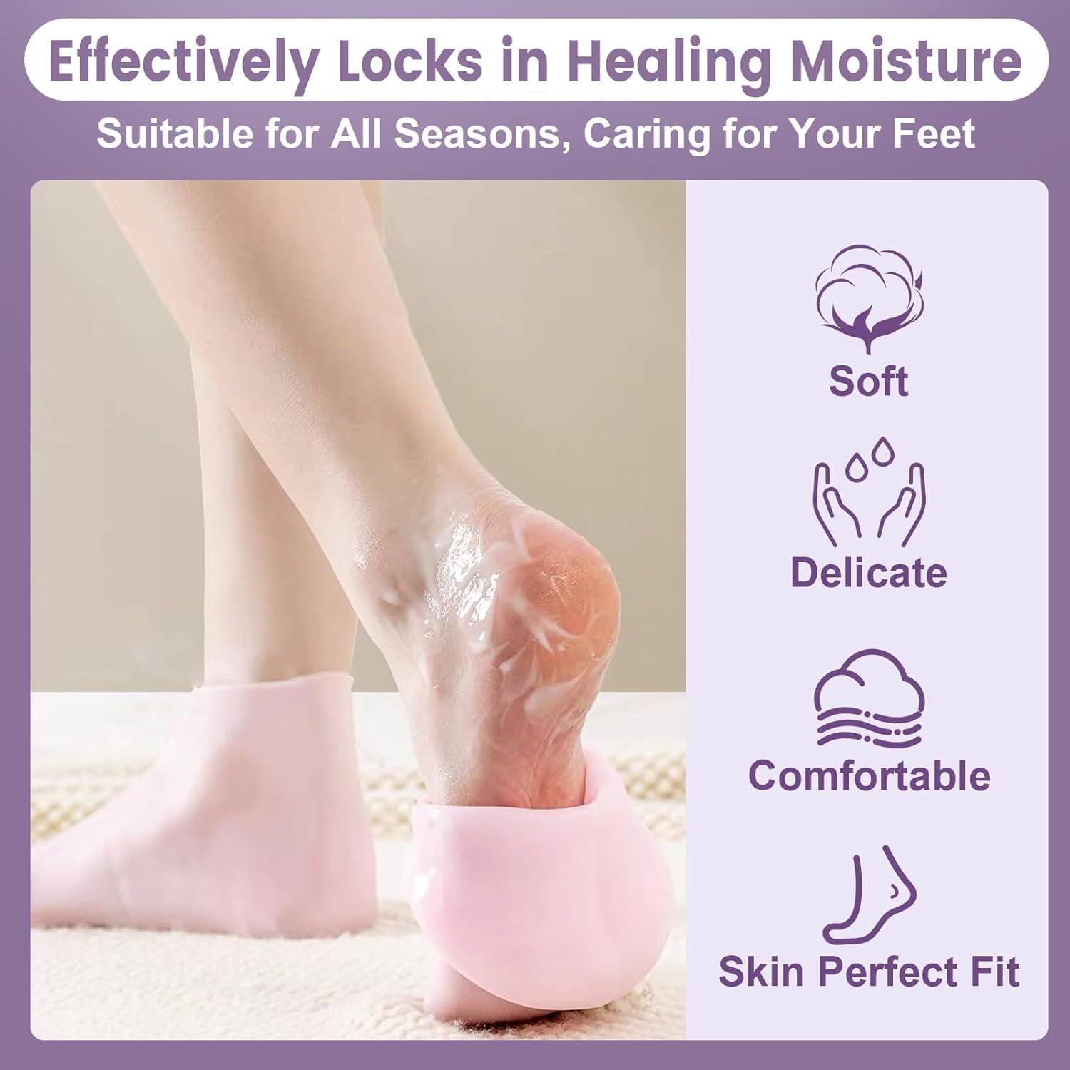 Cracked Heal Repair Moisturizing Silicone Gel Socks