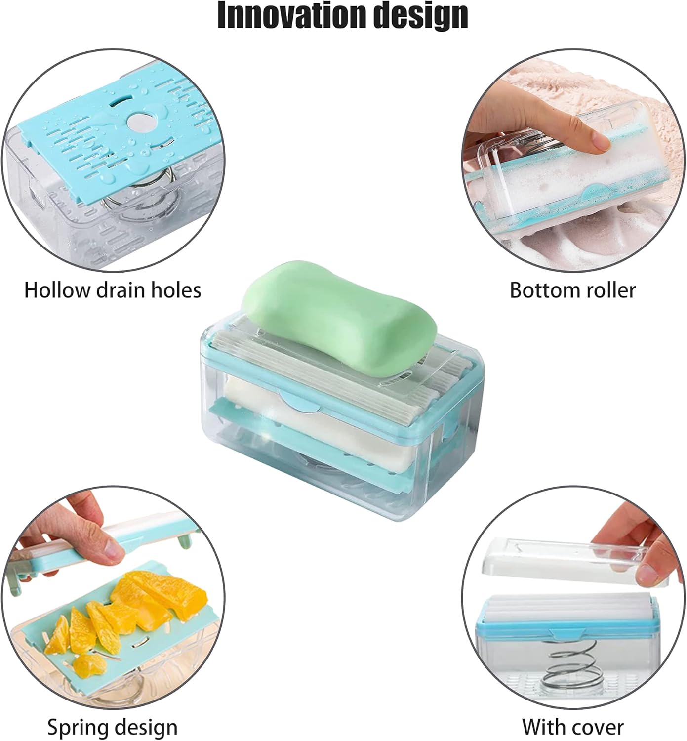 (Pack Of 2) Laundry Rolling Soap Bar Dispenser