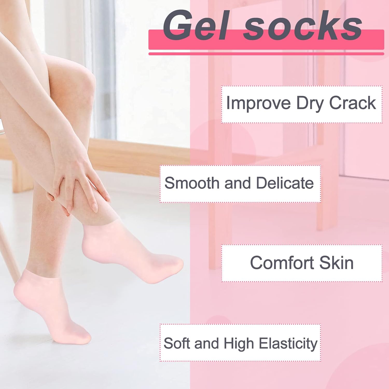 Cracked Heal Repair Moisturizing Silicone Gel Socks
