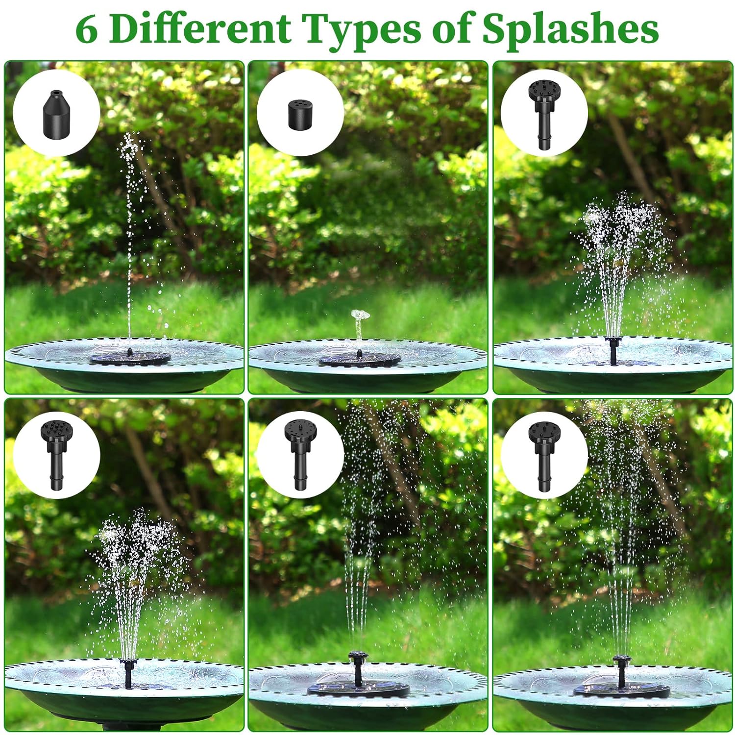 Solar Powered Bird Bath Water Fountain