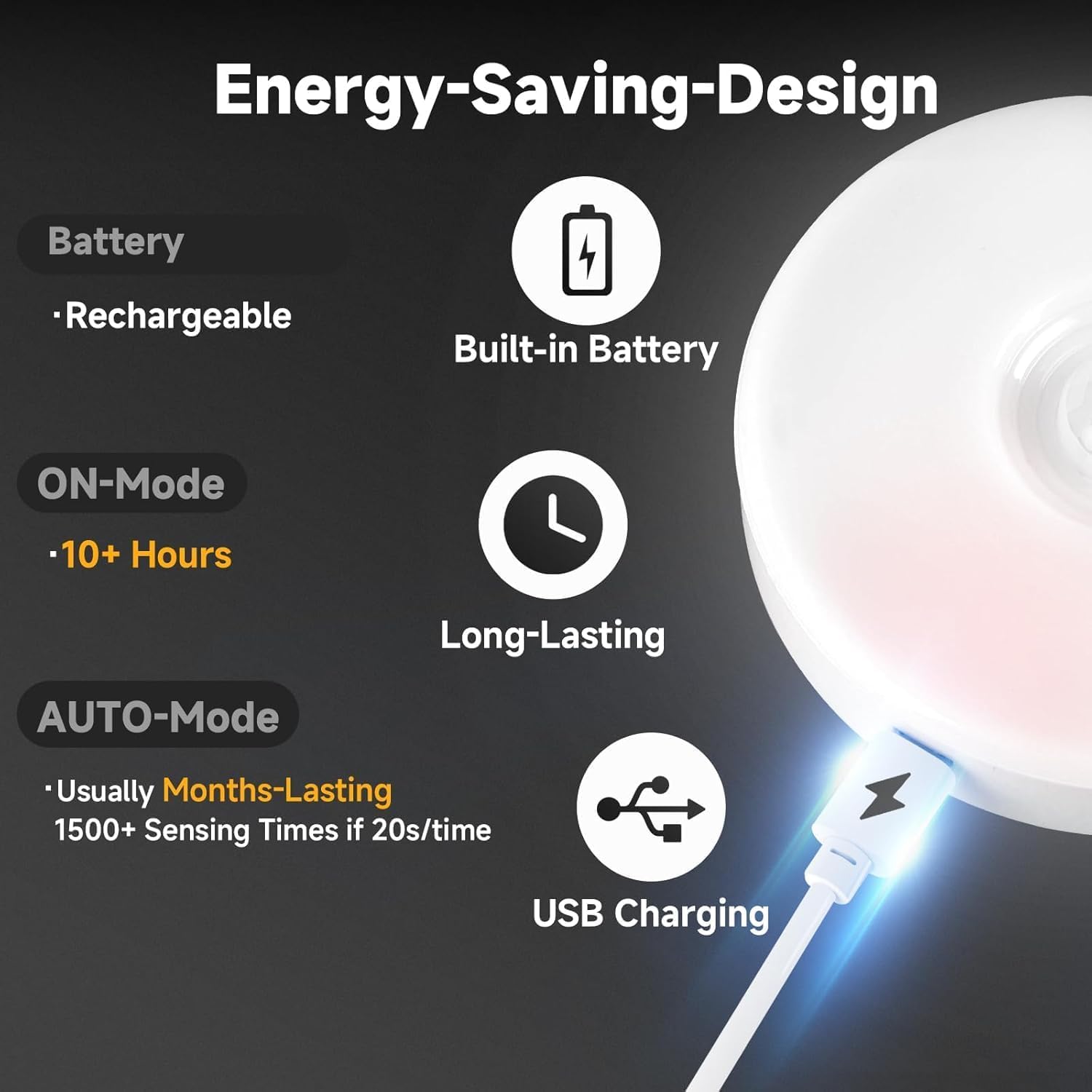 (Pack Of 4) Rechargeable Smart Motion Sensor Lights