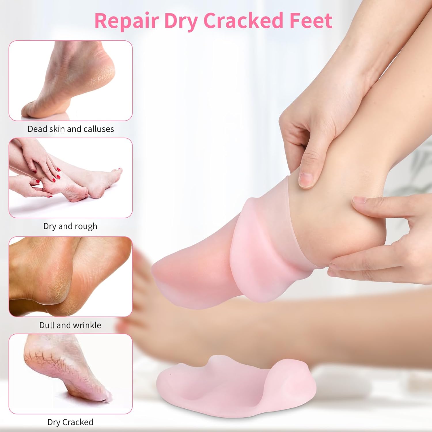 Cracked Heal Repair Moisturizing Silicone Gel Socks