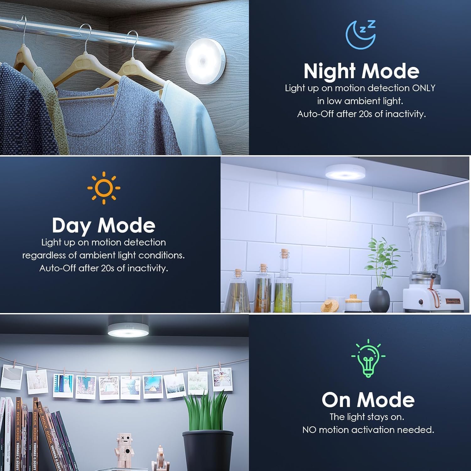 (Pack Of 4) Rechargeable Smart Motion Sensor Lights