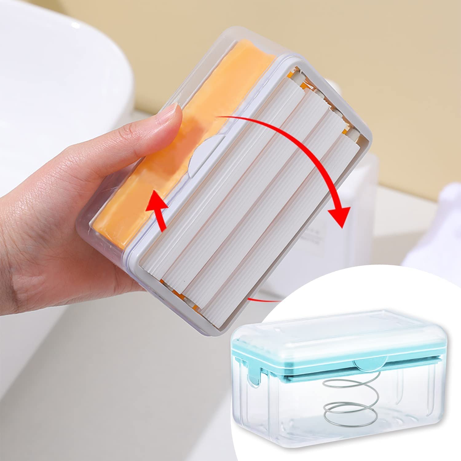 (Pack Of 2) Laundry Rolling Soap Bar Dispenser