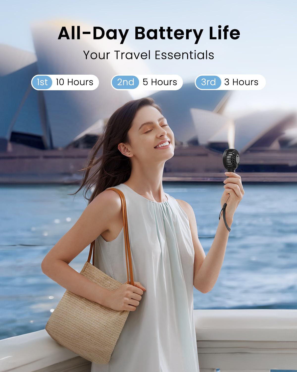 Rechargeable Mini Hand Fan (3 Speed Modes)