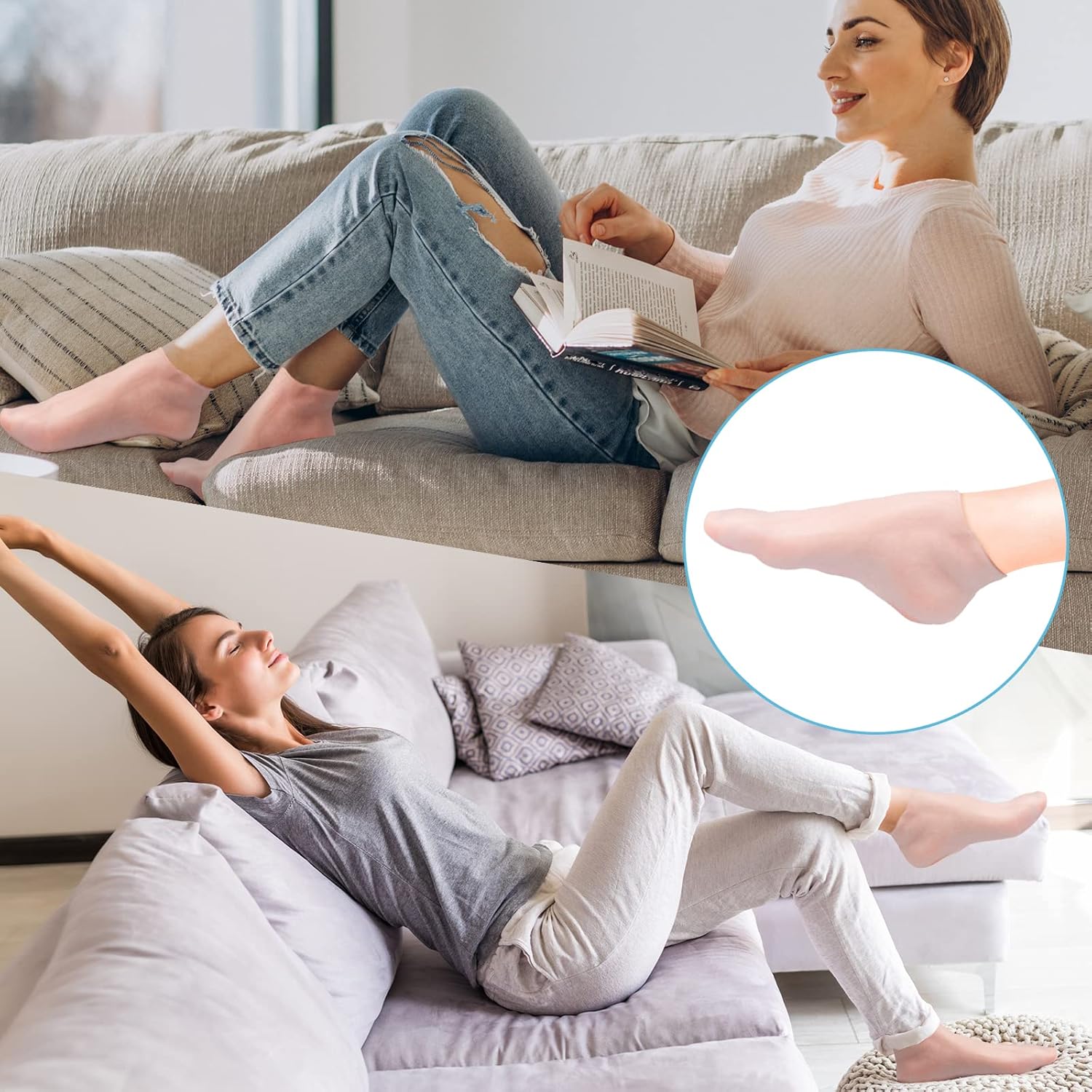 Cracked Heal Repair Moisturizing Silicone Gel Socks