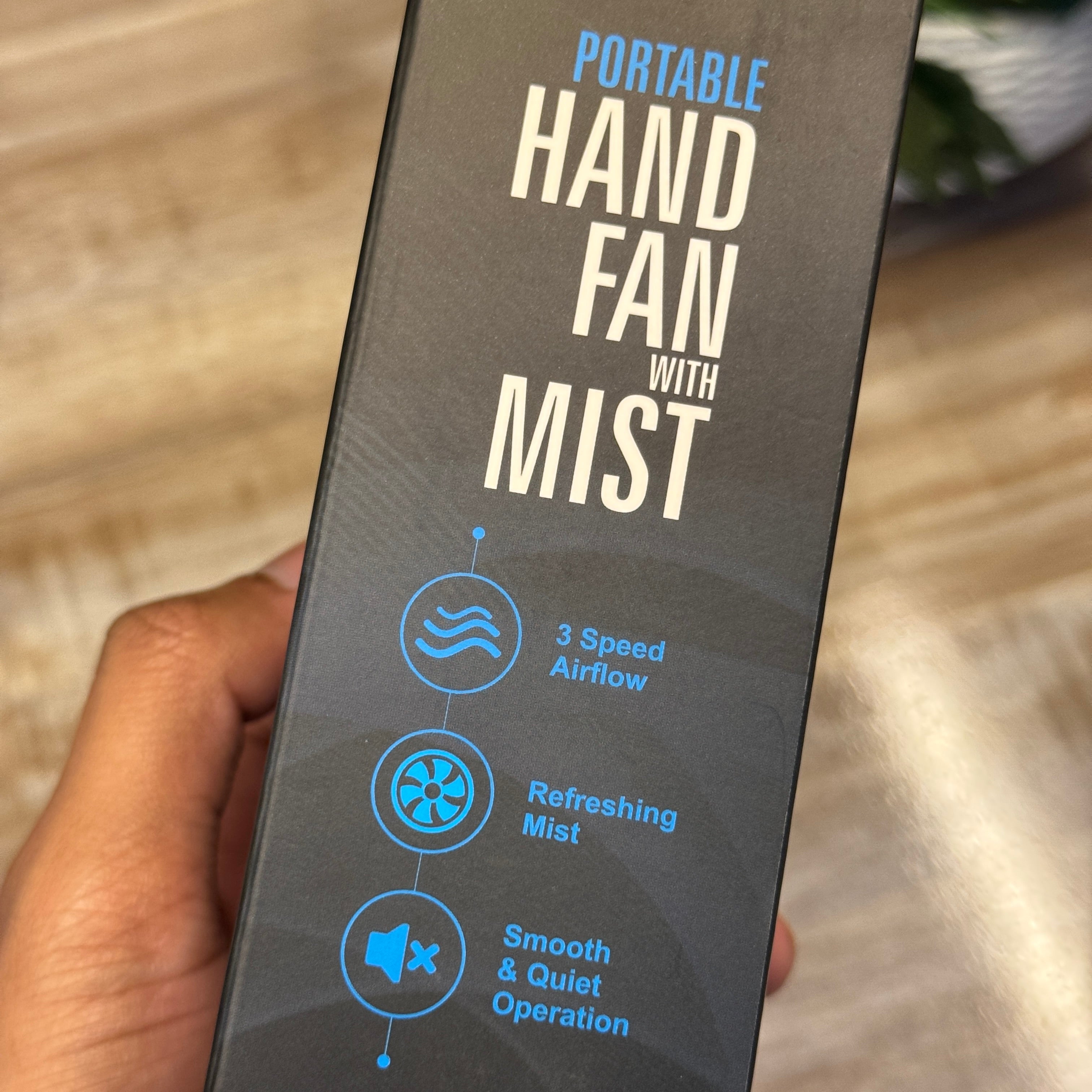 Rechargeable Hand Fan With Mist Spray