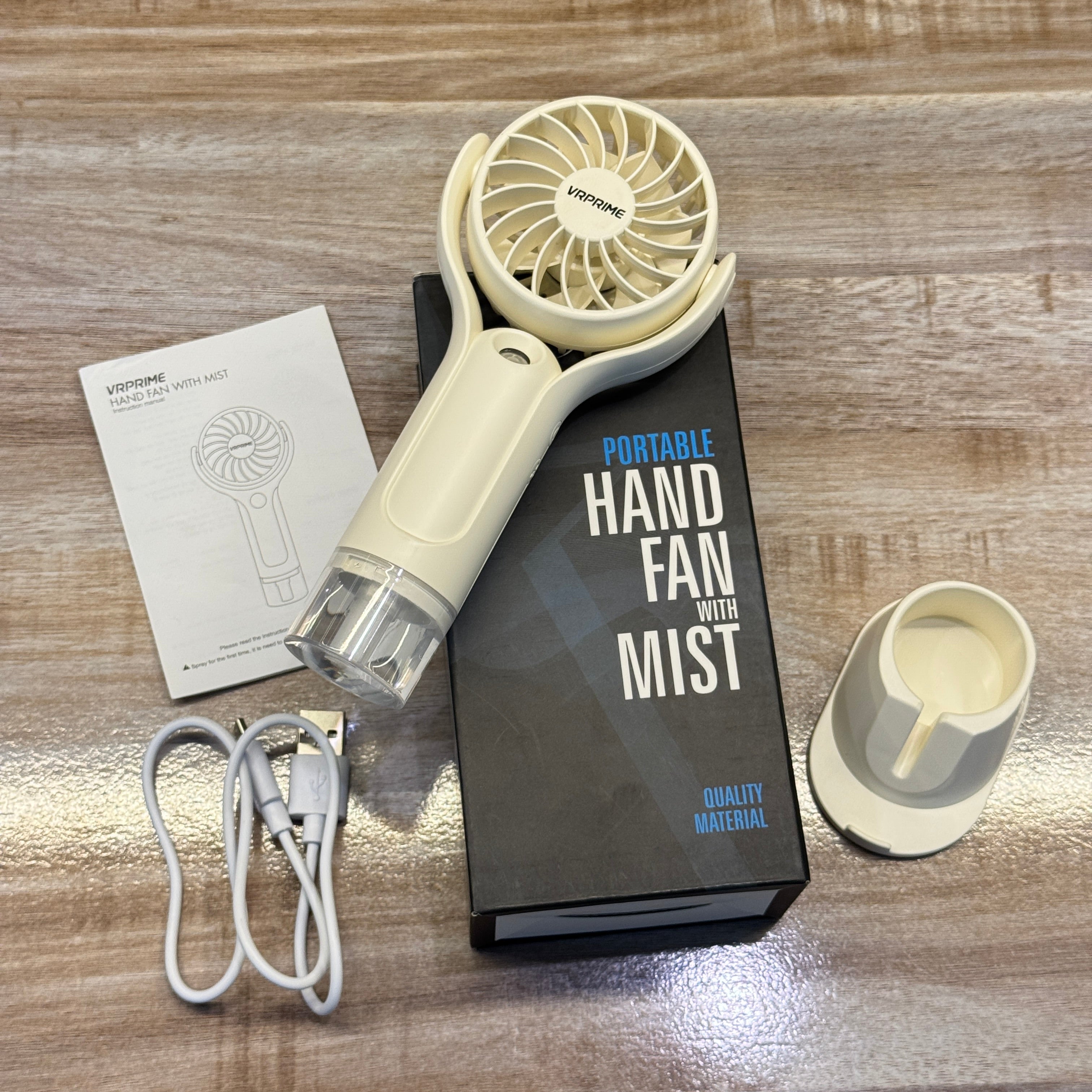 Rechargeable Hand Fan With Mist Spray