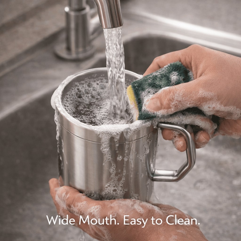 Stainless Steel Thermal Double-Wall Insulated Tea Coffee Mug With Lid (300 ML)