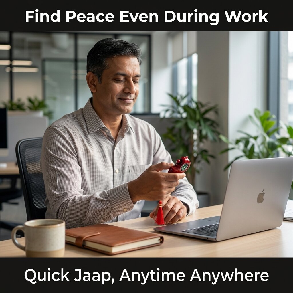 Wooden Jaap Mala Counter With Campass