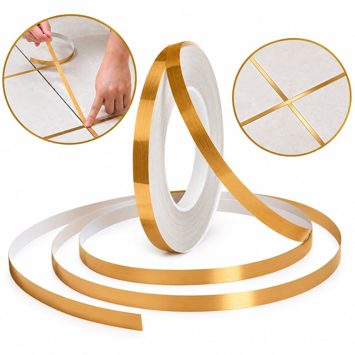 (Pack Of 2) Golden Tiles Gap Sticker Tape For Home Decor