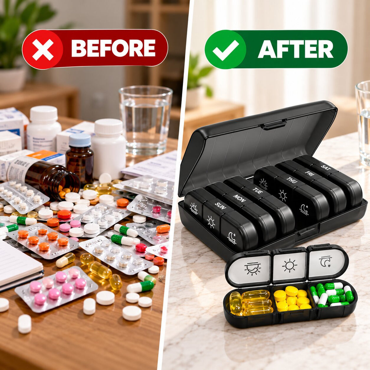 Weekly Medicine Organizer Case (Travel Friendly)