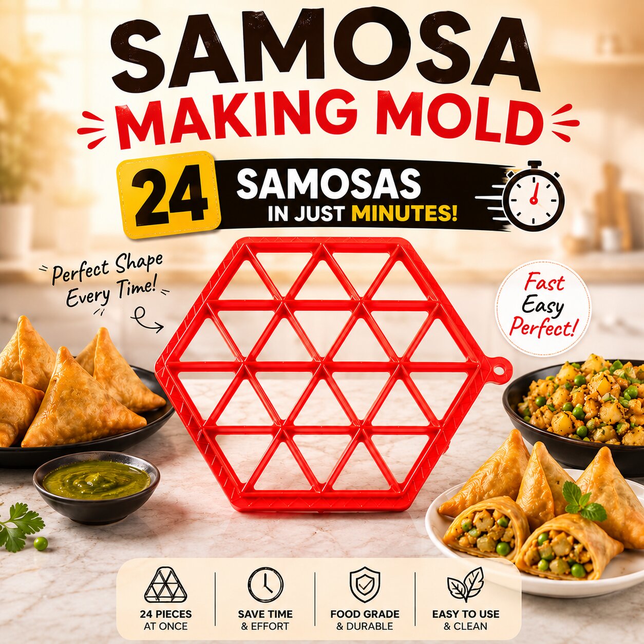 (Pack Of 2) Samosa Making Mould - 24 Samosas At Once