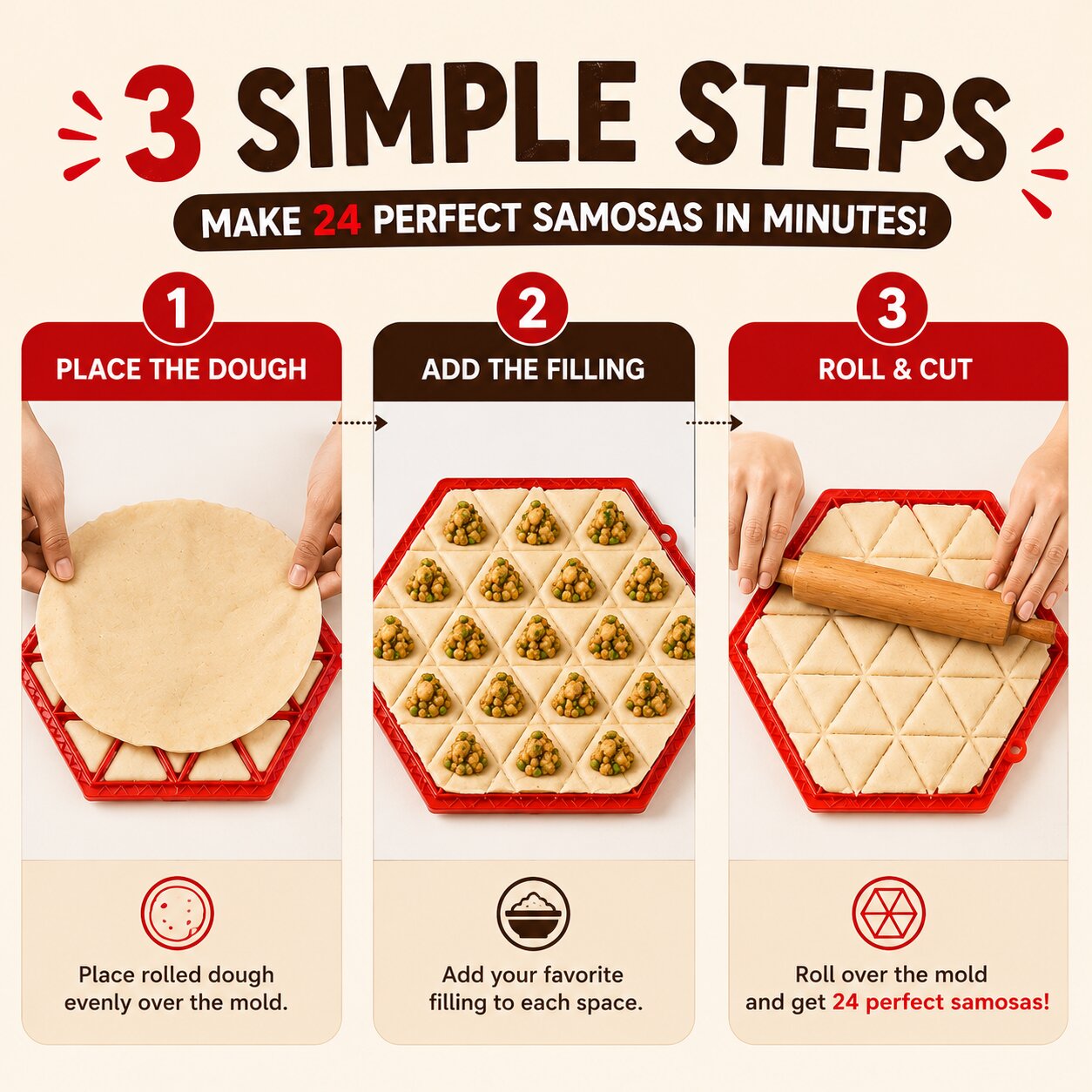 (Pack Of 2) Samosa Making Mould - 24 Samosas At Once