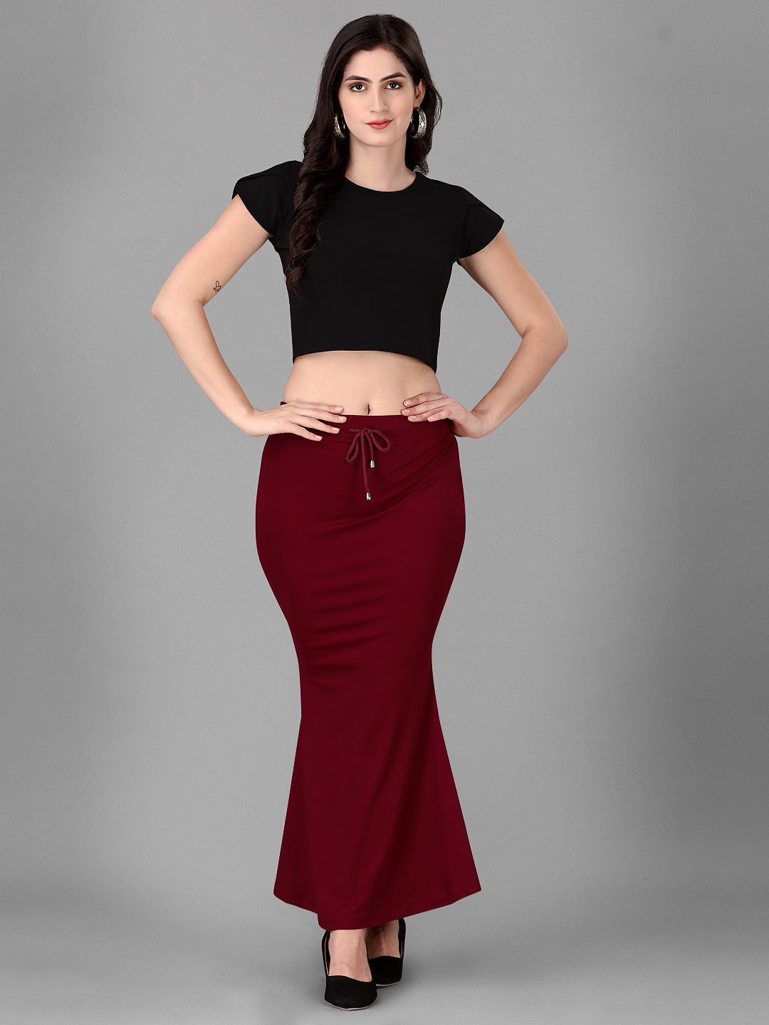 FISHCUT Saree Shaper - Maroon Colour