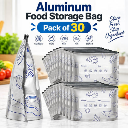[Pack Of 30] Aluminium Foil Zip Lock Storage Bags