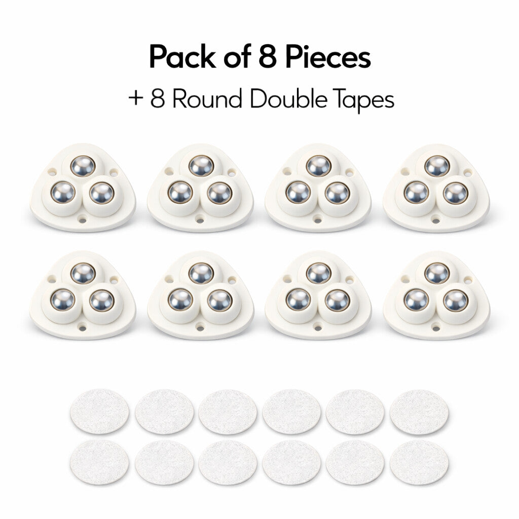 [Pack Of 8] Heavy Furniture Sofa Table Moving Wheels | 180 KGs Weight Capacity