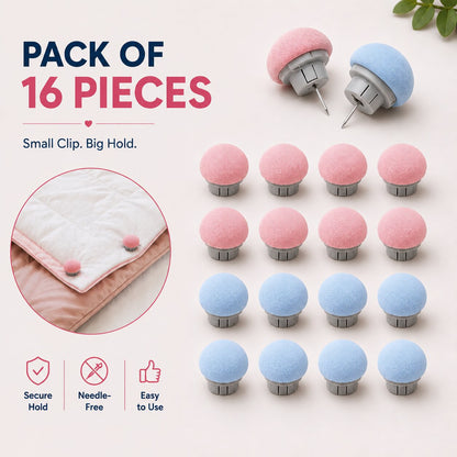 (Pack Of 16) Mushroom Blanket Duvet Cover Clips