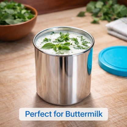 Stainless Steel Glass With Lid | 400 ML | Rust-Free & Leak-Proof
