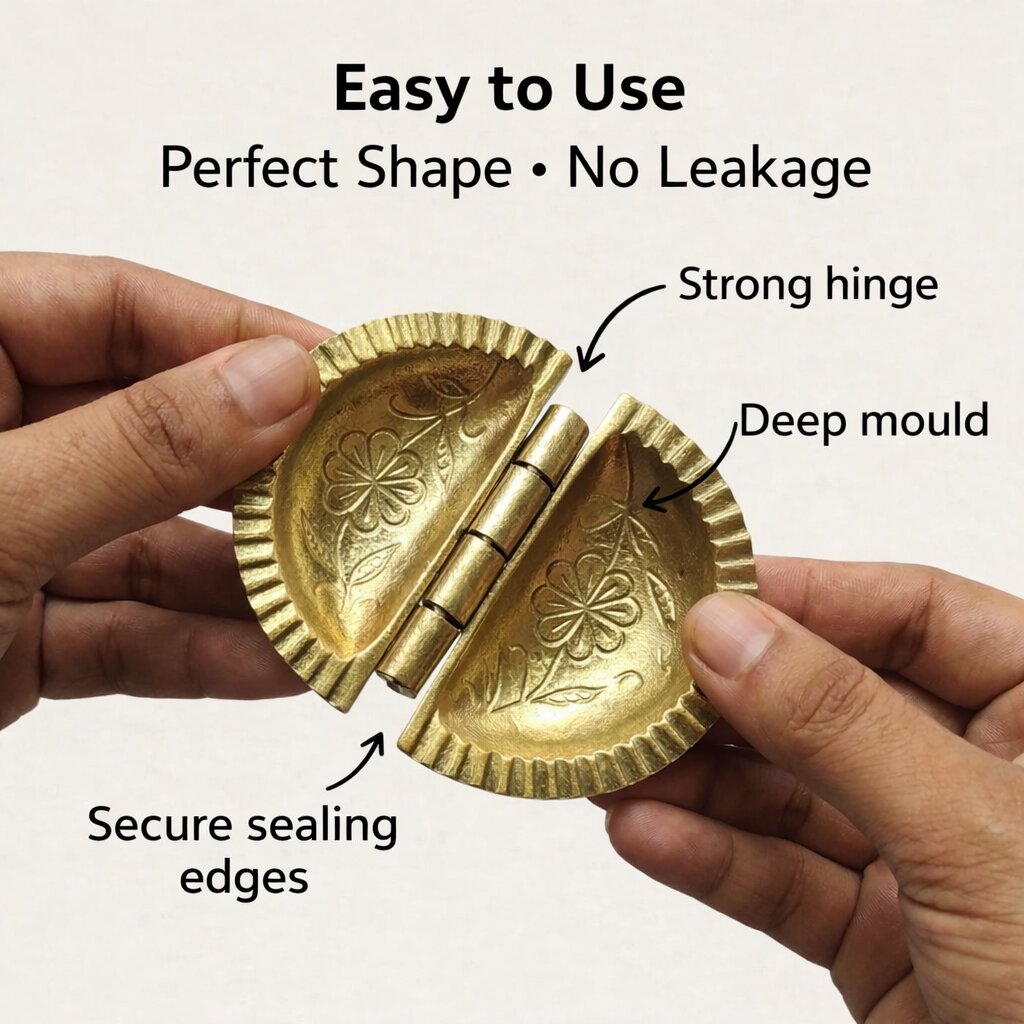 Golden Gujiya Karanji Maker (Pure Brass Material)