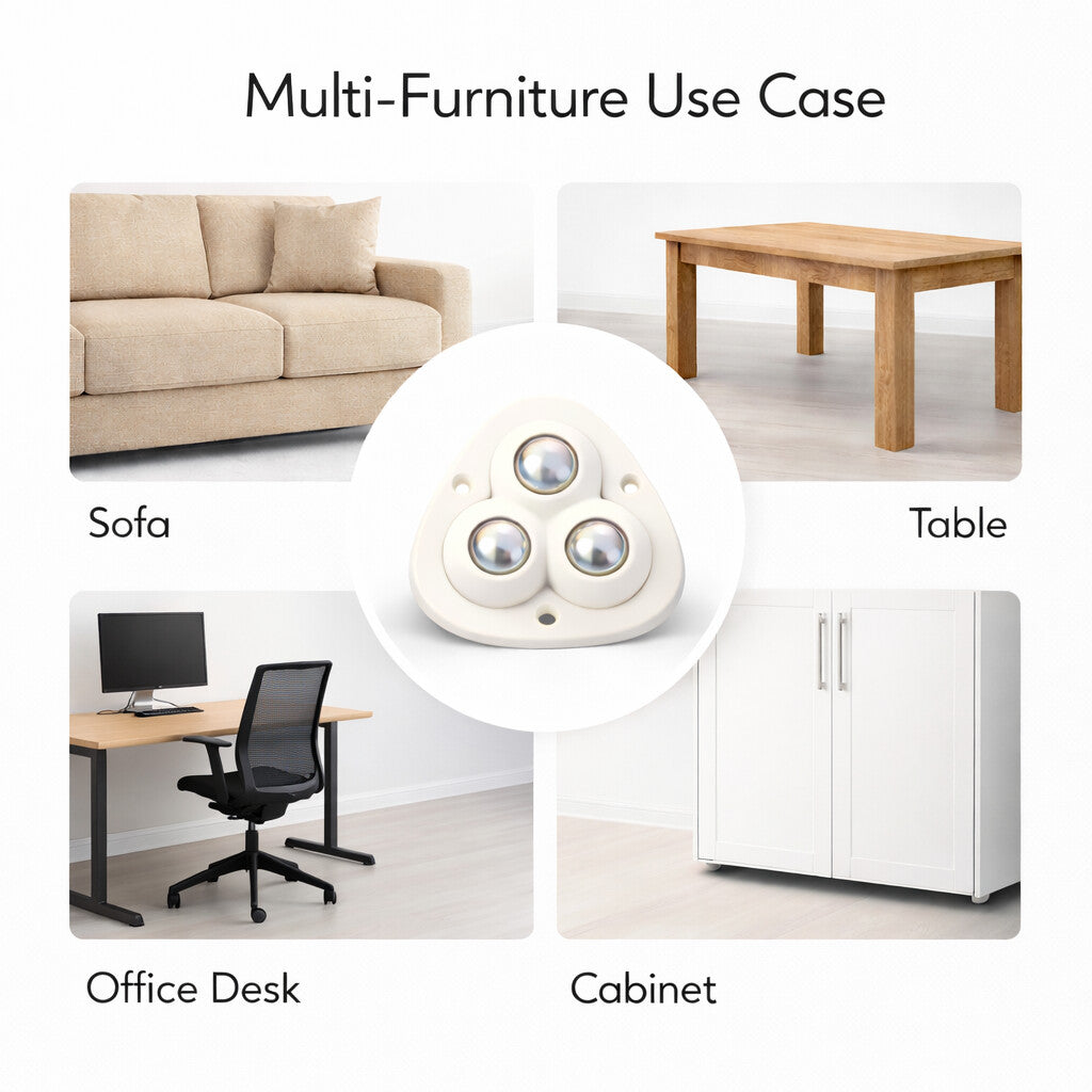 [Pack Of 8] Heavy Furniture Sofa Table Moving Wheels | 180 KGs Weight Capacity