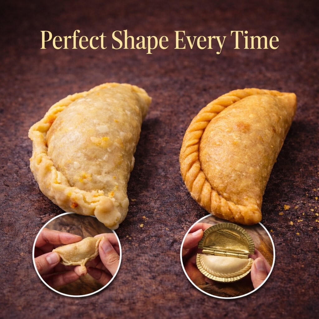 Golden Gujiya Karanji Maker (Pure Brass Material)