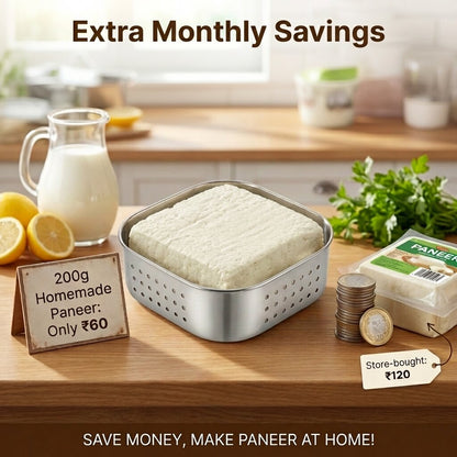 Stainless Steel Paneer Maker | 400+ Grams Home-Made Paneer