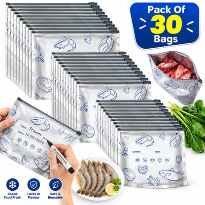 [Pack Of 30] Aluminium Foil Zip Lock Storage Bags
