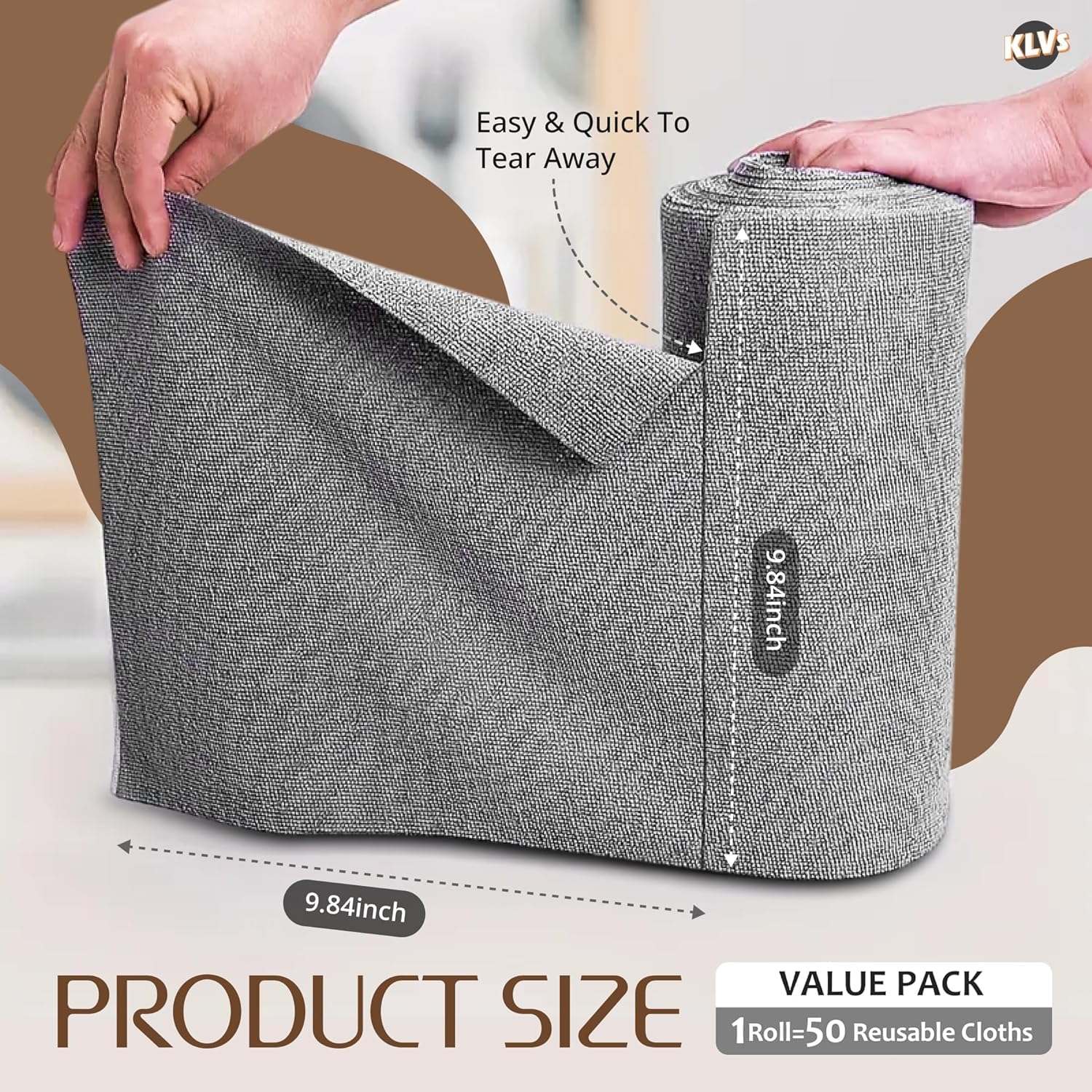 [Pack Of 50] Reusable Kitchen Cleaning Cloth Roll