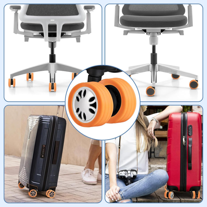 [16 PCS SET] Silicone Suitcase Wheel Cover Protectors