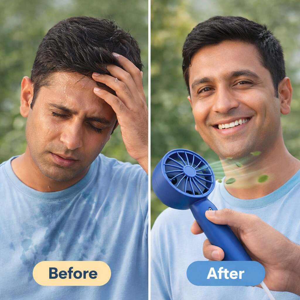 Rechargeable Mini Hand Fan (3 Speed Modes)