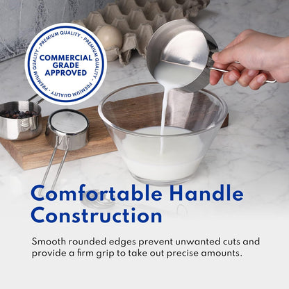[Pack Of 8] Stainless Steel Measuring Cup & Spoon