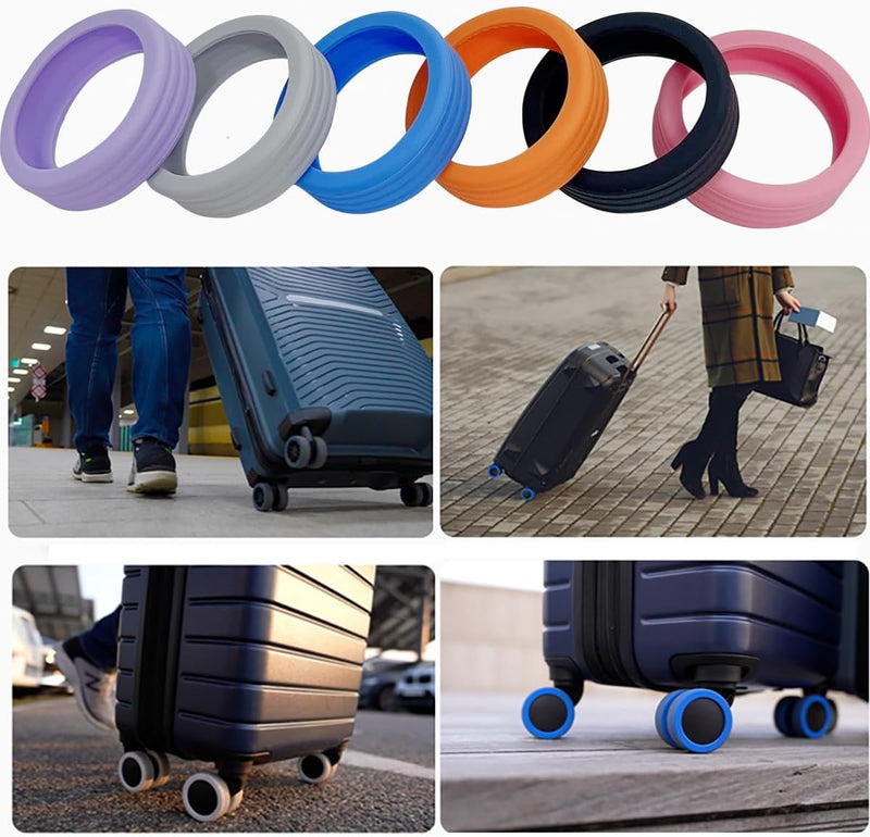 [16 PCS SET] Silicone Suitcase Wheel Cover Protectors