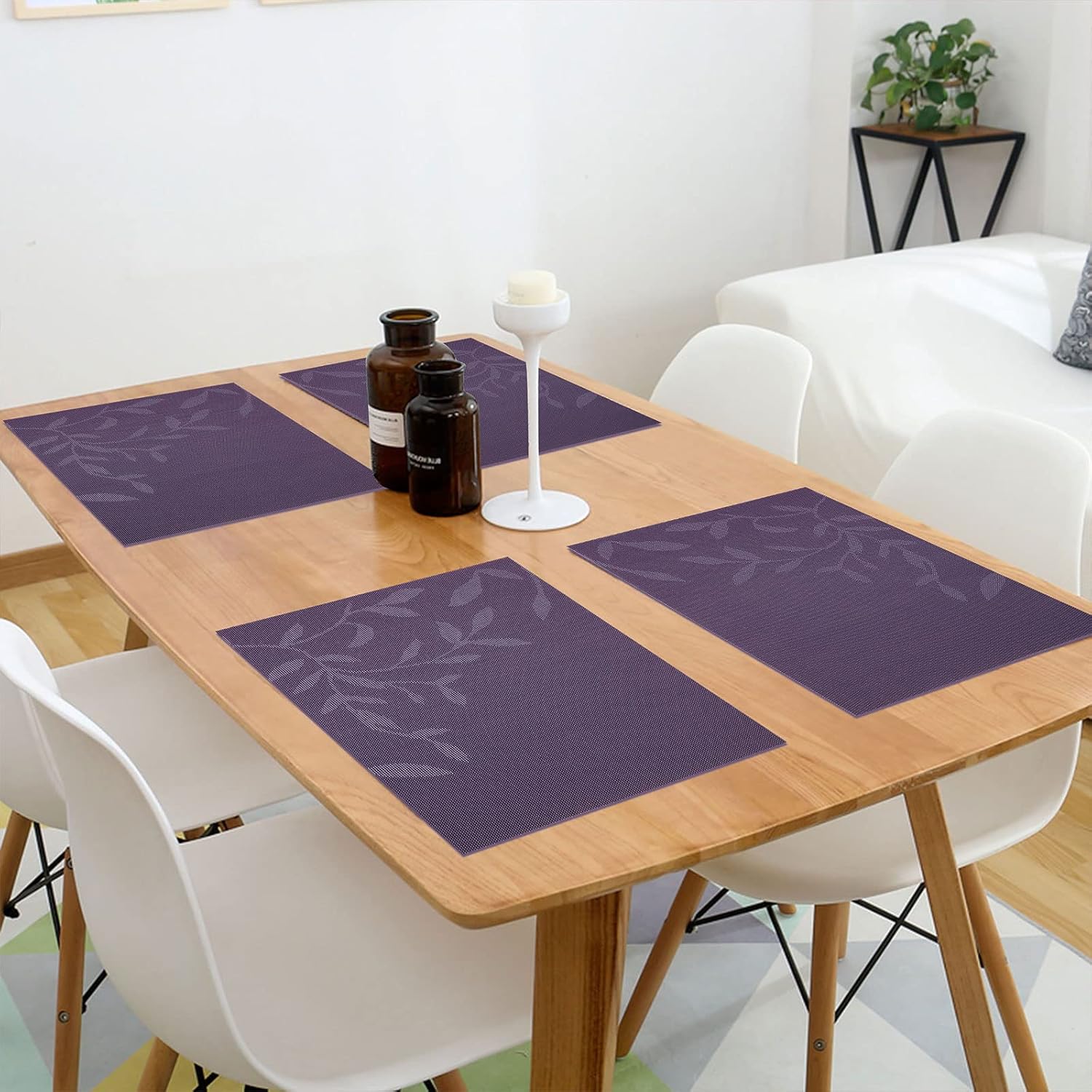 [Set Of 6] Violet Colour Dining Table Placemats