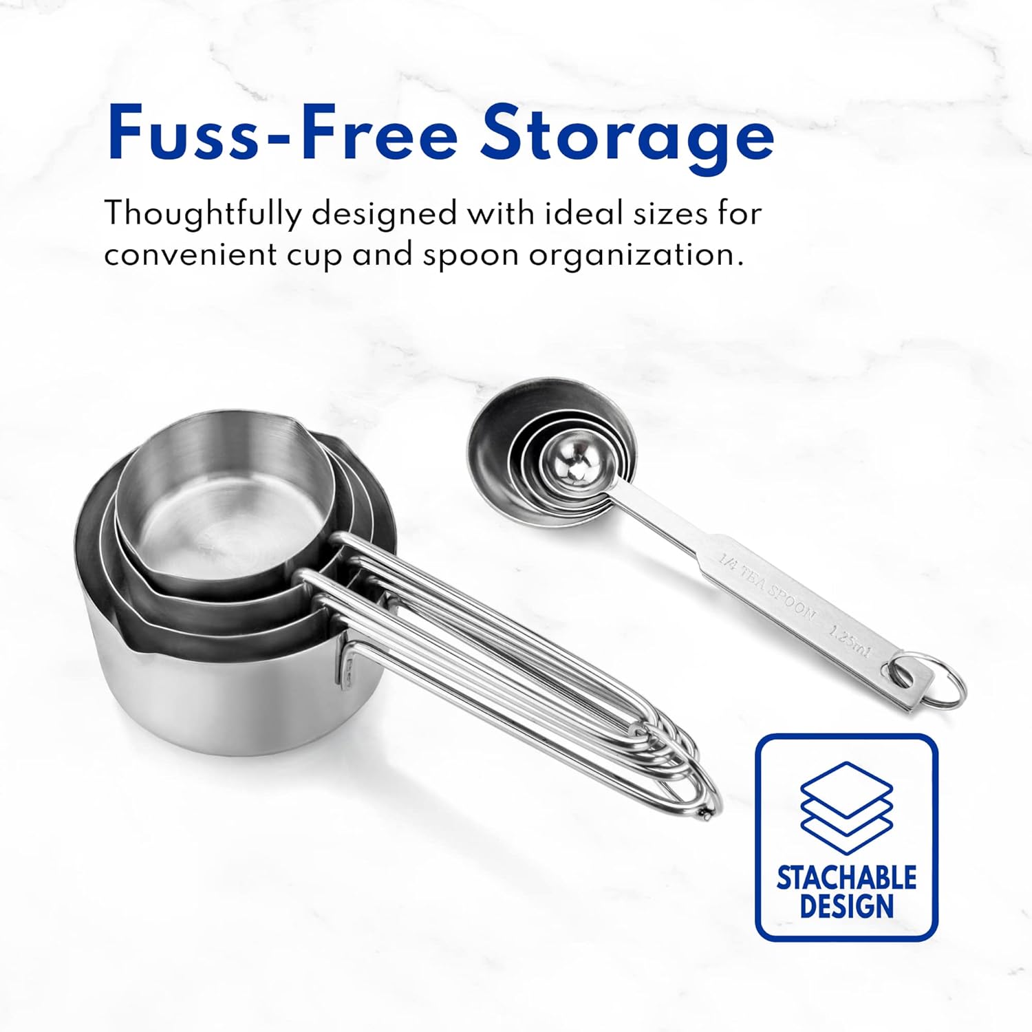[Pack Of 8] Stainless Steel Measuring Cup & Spoon
