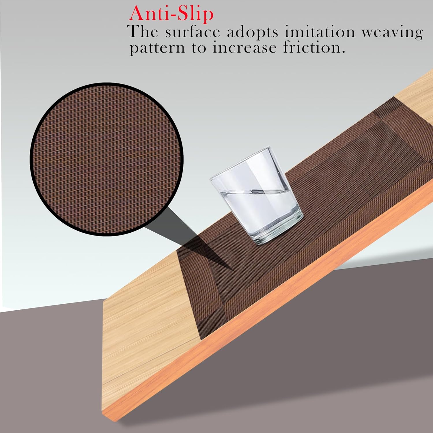 [Set Of 6] Dark Brown Dining Table Placemats