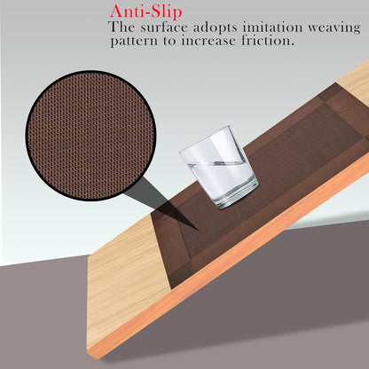 [Set Of 6] Dark Brown Dining Table Placemats