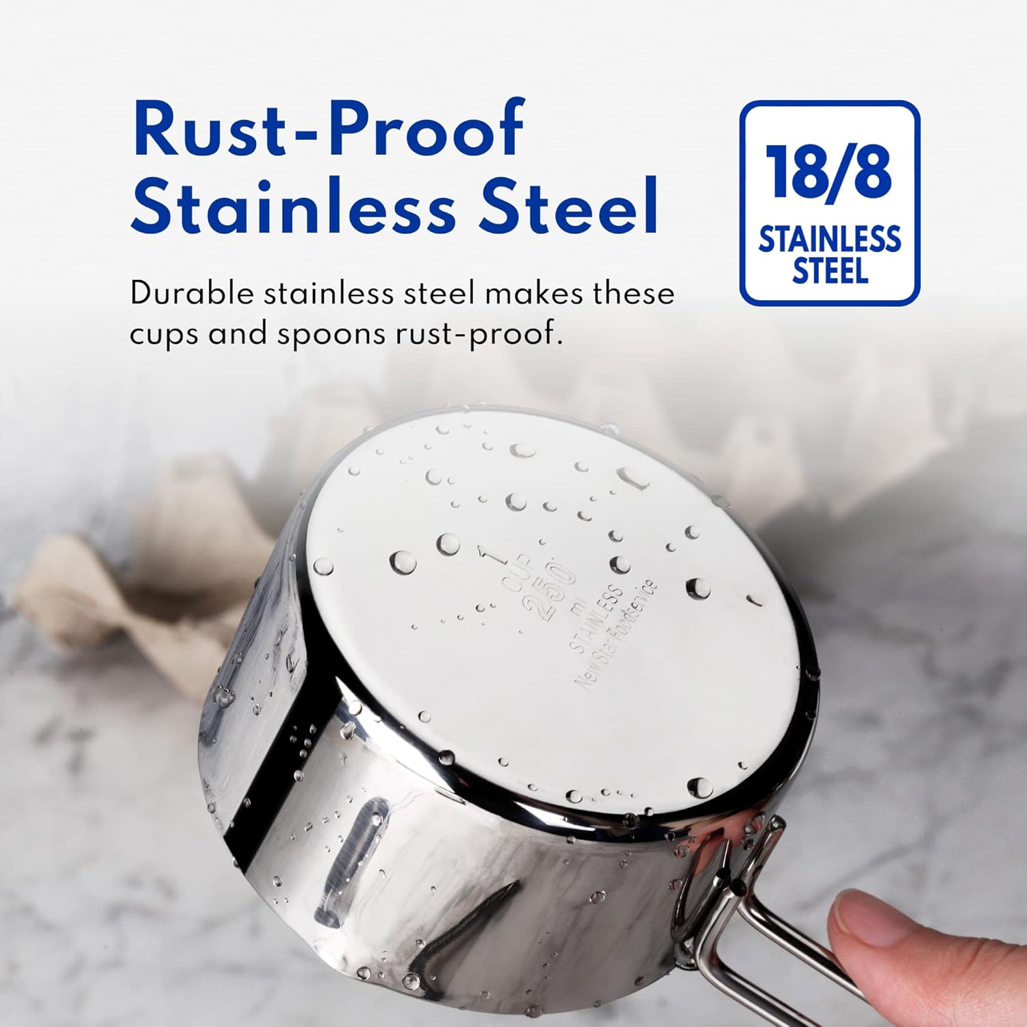 [Pack Of 8] Stainless Steel Measuring Cup & Spoon