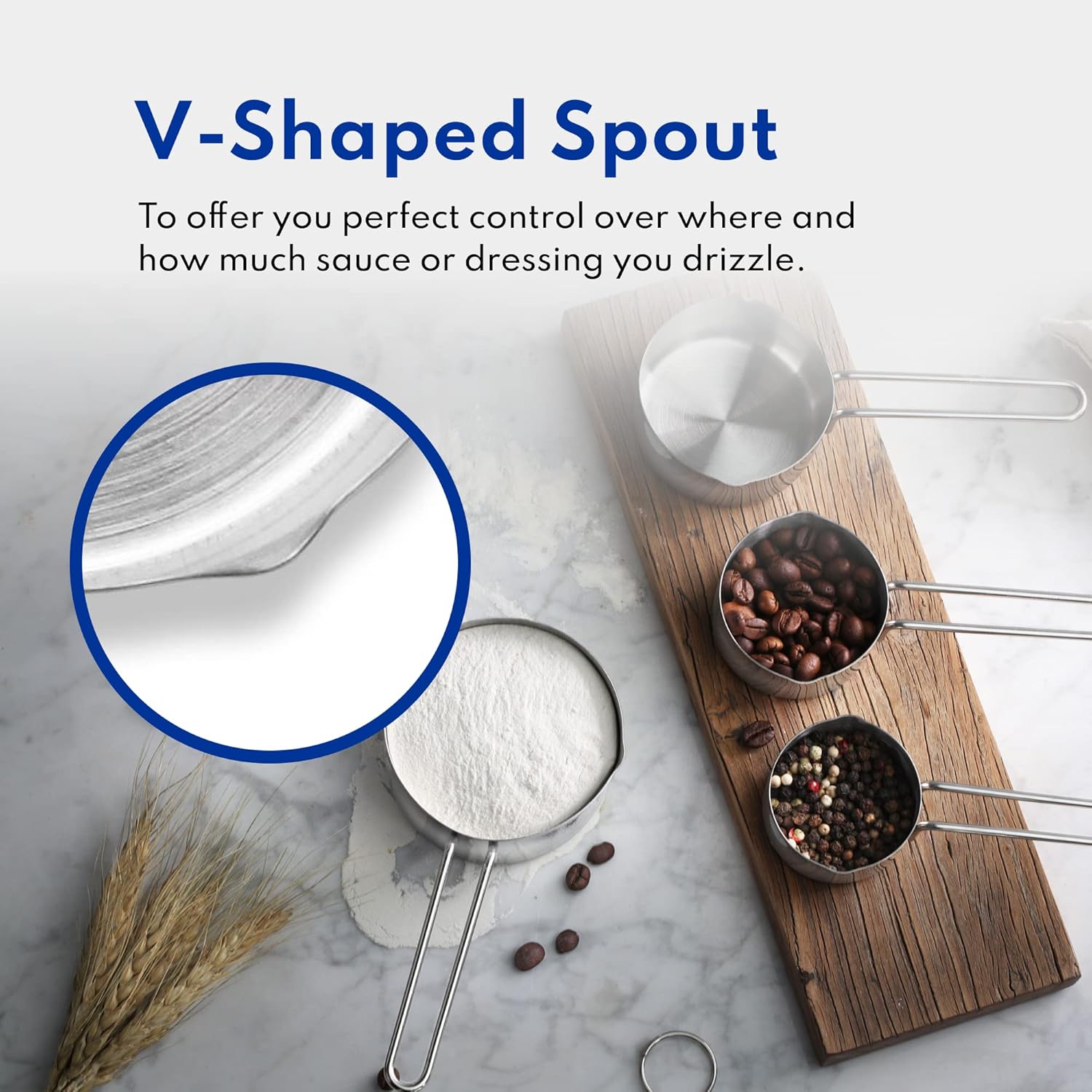 [Pack Of 8] Stainless Steel Measuring Cup & Spoon