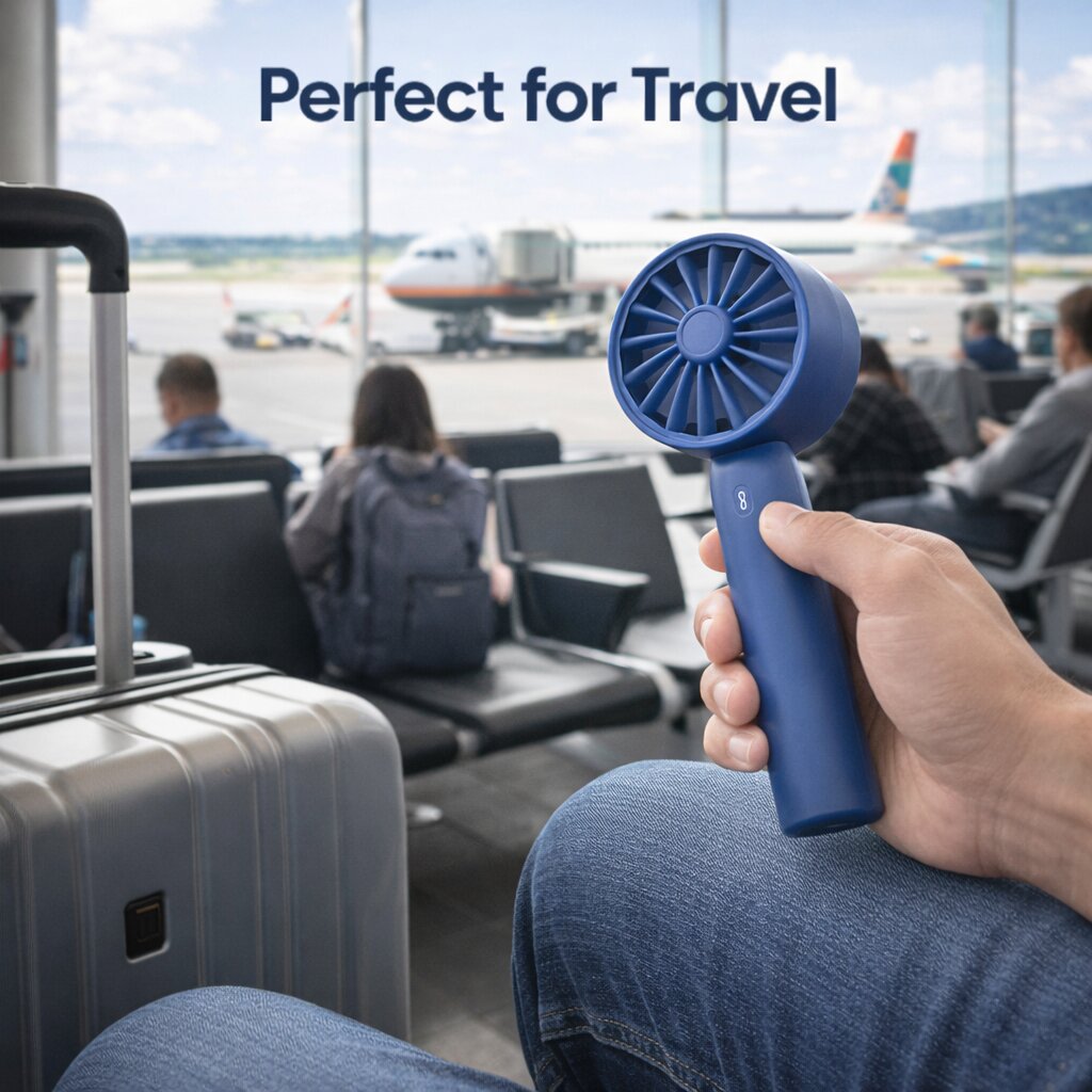 Rechargeable Mini Hand Fan (3 Speed Modes)