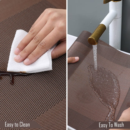 [Set Of 6] Dark Brown Dining Table Placemats