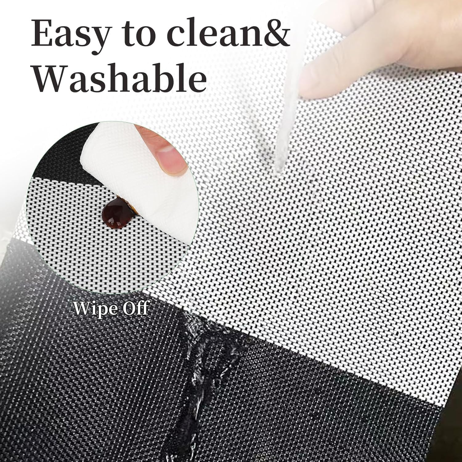 [Set Of 6] Black & White Dining Table Placemats