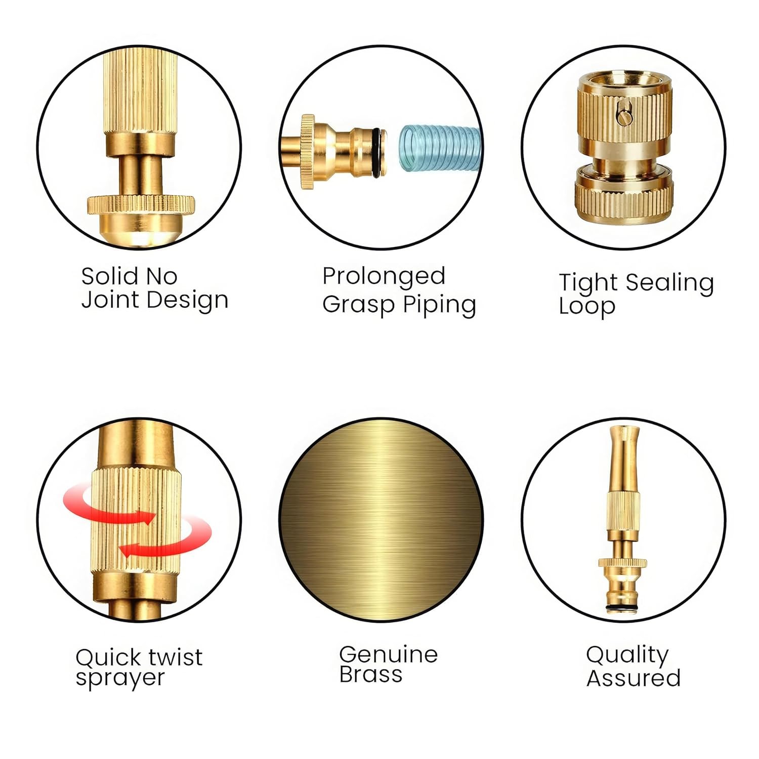 [Pack Of 2] High Pressure Brass Water Spray Nozzle