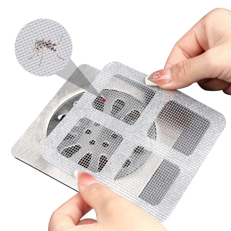 [12 PCS Pack] Drain Hair Catching Mesh Stickers