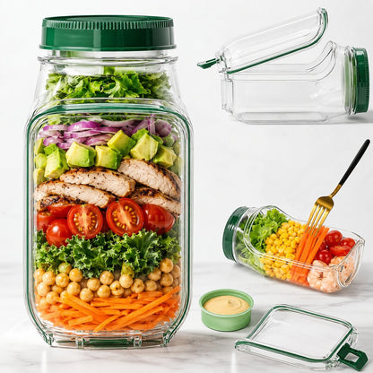Leak-Proof Salad Jar Container (Fresh Salad Everytime)